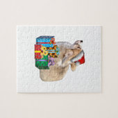 Walisercorgi-Welpe mit Weihnachtsmannmütze Puzzle (Horizontal)