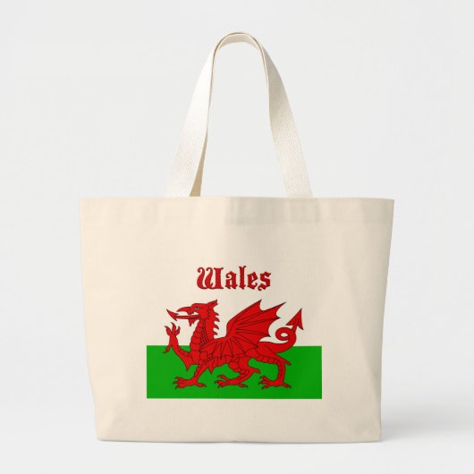 Walish Flag Wales Jumbo Stoffbeutel (Vorne)