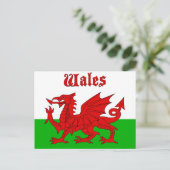 Walish Flag Wales Postkarte (Stehend Vorderseite)