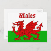 Walish Flag Wales Postkarte (Vorne/Hinten)