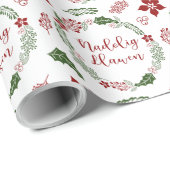 Walish frohe Weihnachtsfeier, Nadolig Llawen Geschenkpapier (Rolleneckpunkt)