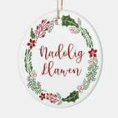 Walish frohe Weihnachtsfeier, Nadolig Llawen Keramik Ornament (Links)