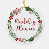 Walish frohe Weihnachtsfeier, Nadolig Llawen Keramik Ornament (Hinten)