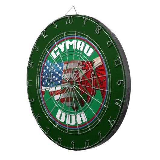 Walisisch American USA Wales Dartboard Dartscheibe (Vorderseite rechts)