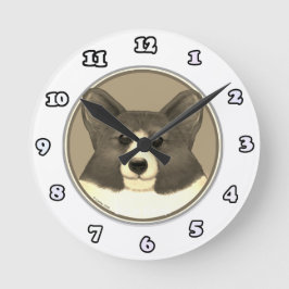 Walisisch Corgi Hundeuhr Runde Wanduhr