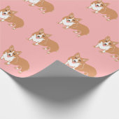 Walisisch Corgi Print Pink Wrapping Paper Geschenkpapier (Ecke)