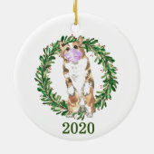 Walisisch Corgi Weihnachtskleid Maske 2020 Keramik Ornament (Hinten)