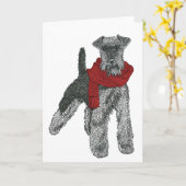 Walisisch Terrier, rot. Karte (Gelbe Blume)