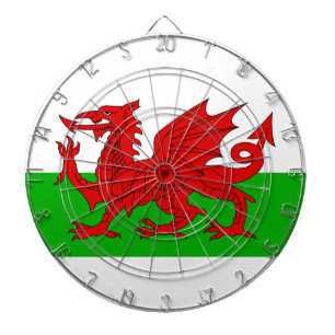 Walisisch / Wales Flag - Cymru Hochwertiges Bild Dartscheibe