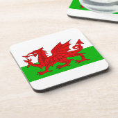 Walisisch / Wales Flag - Cymru Hochwertiges Bild Getränkeuntersetzer (Linke Seite)