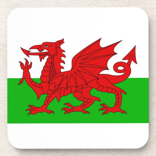 Walisisch / Wales Flag - Cymru Hochwertiges Bild Getränkeuntersetzer (Vorderseite)