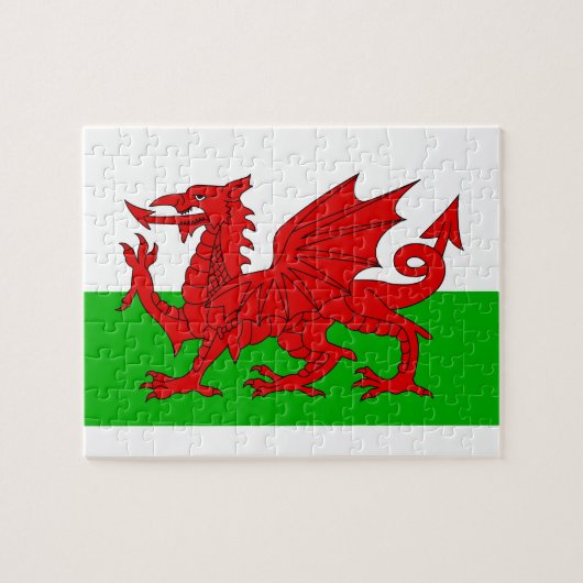 Walisisch / Wales Flag - Cymru Hochwertiges Bild Puzzle (Horizontal)