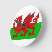 Walisisch / Wales Flag - Cymru Hochwertiges Bild Runde Wanduhr (Winkel)