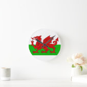 Walisisch / Wales Flag - Cymru Hochwertiges Bild Runde Wanduhr (Zuhause)