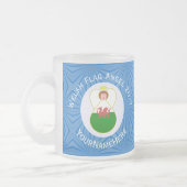 Walisische Angel Hanukka Flag Personalisiert Mattglastasse (Links)