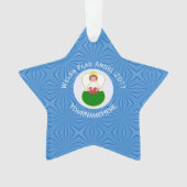 Walisische Angel Hanukka Flag Personalisiert Ornament (Vorderseite)
