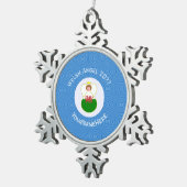 Walisische Angel Hanukka Flag Personalisiert Schneeflocken Zinn-Ornament (Rechts)