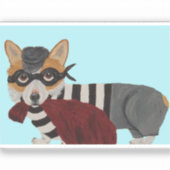 Walisische Corgi-Behandlung Dieb Einbrecher Aufkleber (Vorderseite)