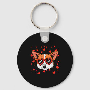 Walisische Corgi-Gesicht Herz Gles Süße Valentinst Schlüsselanhänger
