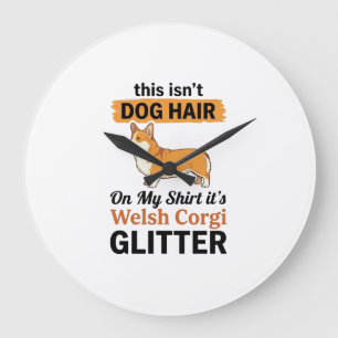 Walisische Corgi Glitter Lustige Hunde Liebhaber T Große Wanduhr