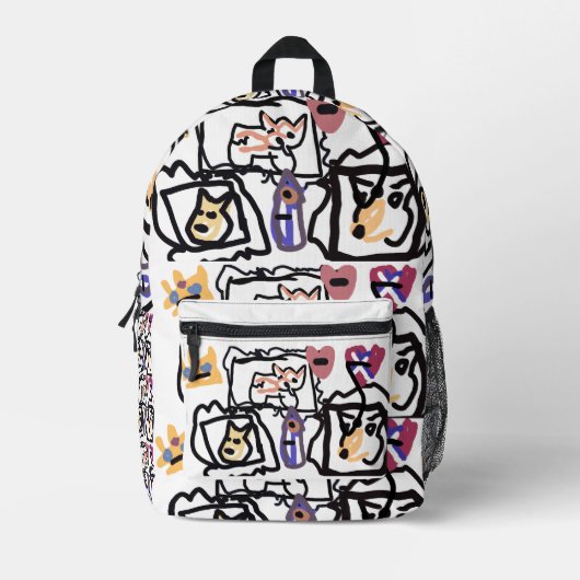 Walisische Corgi-Herzen Bedruckter Rucksack (Vorderseite)
