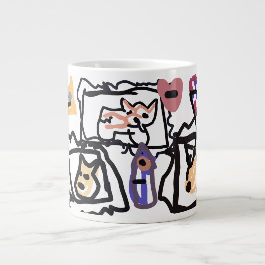 Walisische Corgi-Herzen Jumbo-Tasse (Vorderseite)