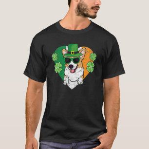 Walisische Corgi-Hund-Leprechaun-Mütze Irische Fla T-Shirt