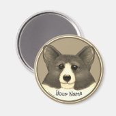 Walisische Corgi-Hund Magnet (Vorderseite/Rückseite)