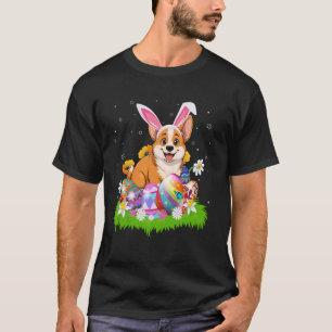 Walisische Corgi-Hund Ostereierjagd Bunny Ohr Oste T-Shirt