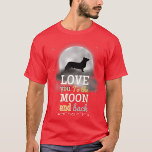 Walisische Corgi Hunde Liebe zum Mond T-Shirt