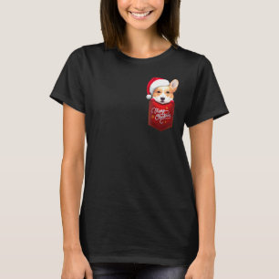Walisische Corgi in Brusttasche Weihnachten T-Shirt