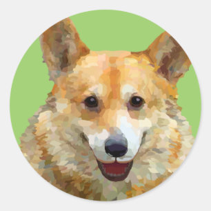Walisische Corgi "Jazz"-Zäune für Fido-Sticker Runder Aufkleber