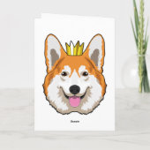 Walisische Corgi mit Krone Karte (Rückseite)