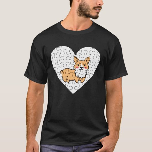 Walisische Corgi-Puzzle T-Shirt (Vorderseite)