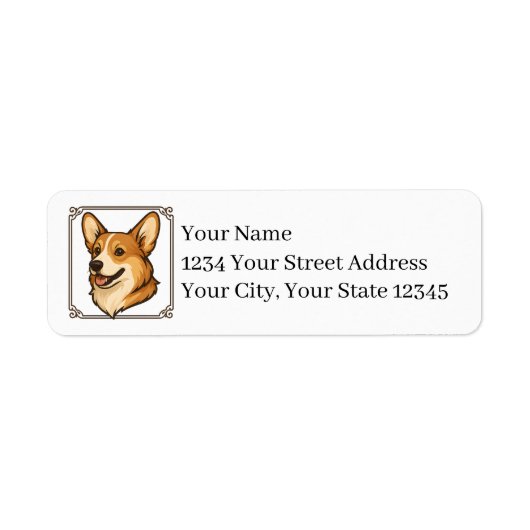 Walisische Corgi-Rücksende-Adressetiketten (Vorne)