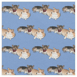 Walisische Corgis Stoff