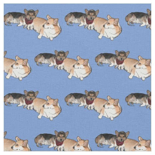 Walisische Corgis Stoff (Nahaufnahme)