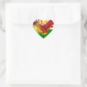 Walisische Drache Herz-Aufkleber (Tasche)