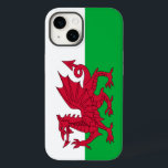 Walisische Drachenflagge Case-Mate iPhone 14 Hülle<br><div class="desc">iPhone 14 Fall mit der Flagge von Wales (Teil des Vereinigten Königreichs von Großbritannien und Nordirland) mit rotem Drachen,  weißer und grüner Flagge</div>