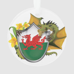 Walisische Drachenflagge Ornament