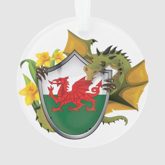Walisische Drachenflagge Ornament (Rückseite)