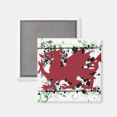 Walisische Drachenmagnete Magnet (Vorderseite/Rückseite)