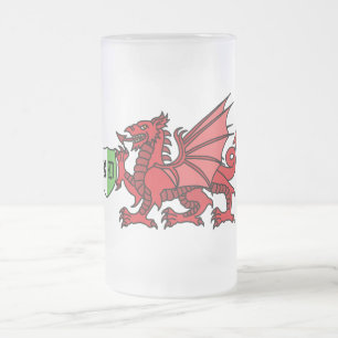 Walisische Drachenmonogramm Mattglas Bierglas