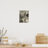 Walisische Druiden spielen Harfe Poster (Küche)