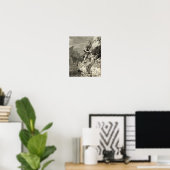 Walisische Druiden spielen Harfe Poster (Heimbüro)