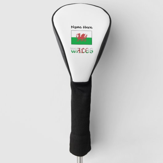 Walisische Engel Weihnachtsflagge Grüne Personalis Golf Headcover (Vorderseite)