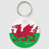 Walisische Flag & Wales Mode, Sport / Cymru Schlüsselanhänger (Rückseite)