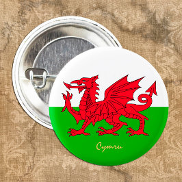 Walisische Flag & Wales Modepatriot, Sport / Cymru Button
