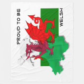 Walisische FLAG WALES Roter Drache Fleecedecke (Vorderseite)
