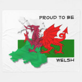 Walisische FLAG WALES Roter Drache Fleecedecke (Vorderseite (Horizontal))